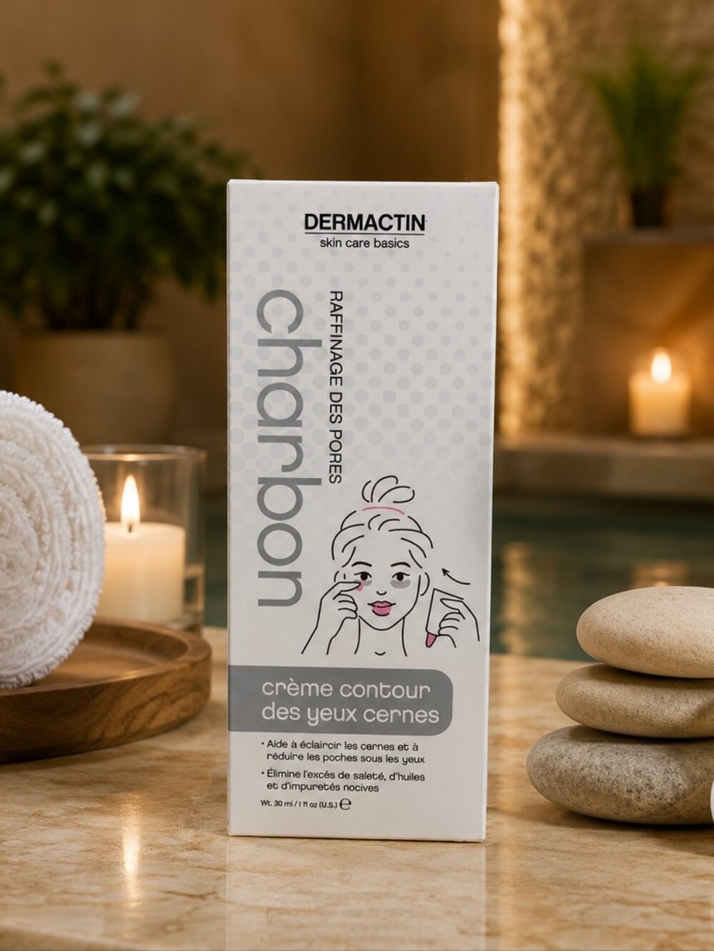 DERMACTIN Charbon Under Eye Cream | Dark Circle & Puffiness Care